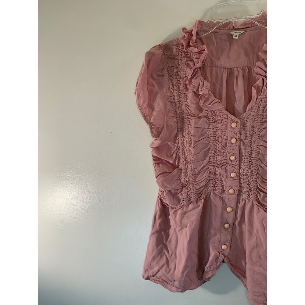 LAPIS Women’s Dusty Rose Peplum Short Sleeve Top / Size: Medium - Picture 4 of 6